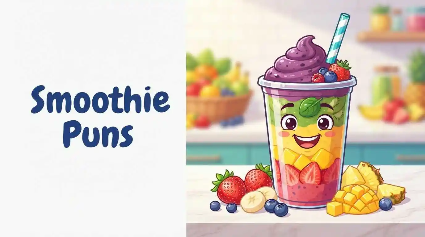Funny smoothie character smiling