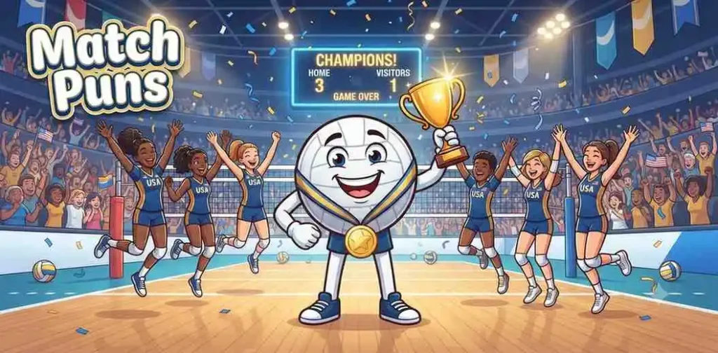 Volleyball team celebrating victory