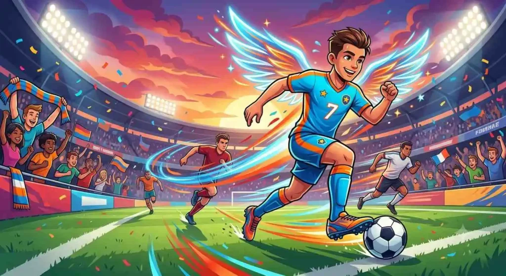 winger dribbling soccer ball