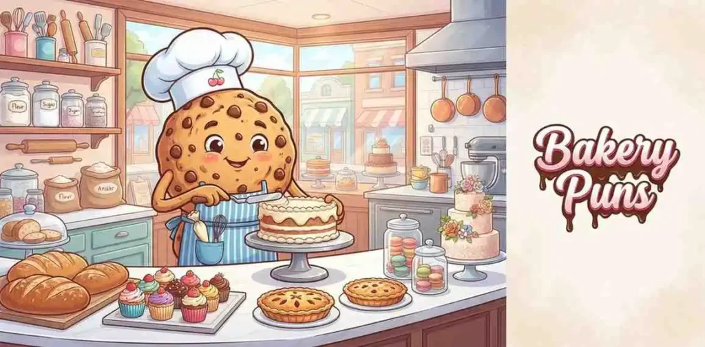 Bakery character with pastries