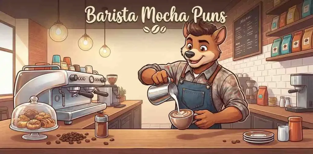 Barista making mocha coffee