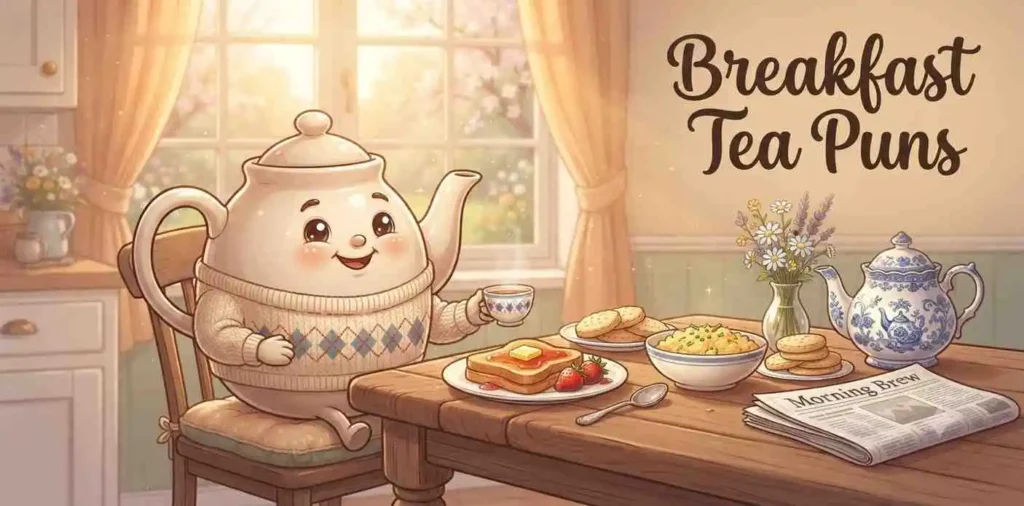 Morning breakfast tea scene