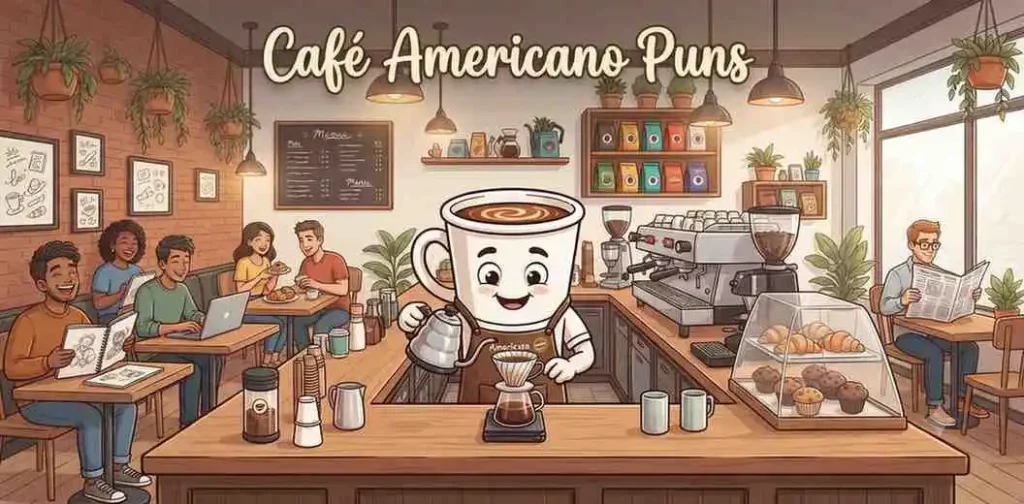 Barista serving Americano coffee
