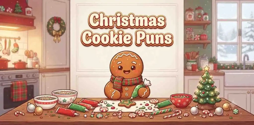 Christmas cookie decorating scene