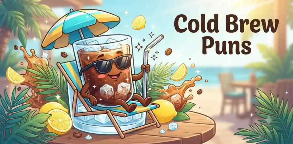 Funny cold brew coffee mascot