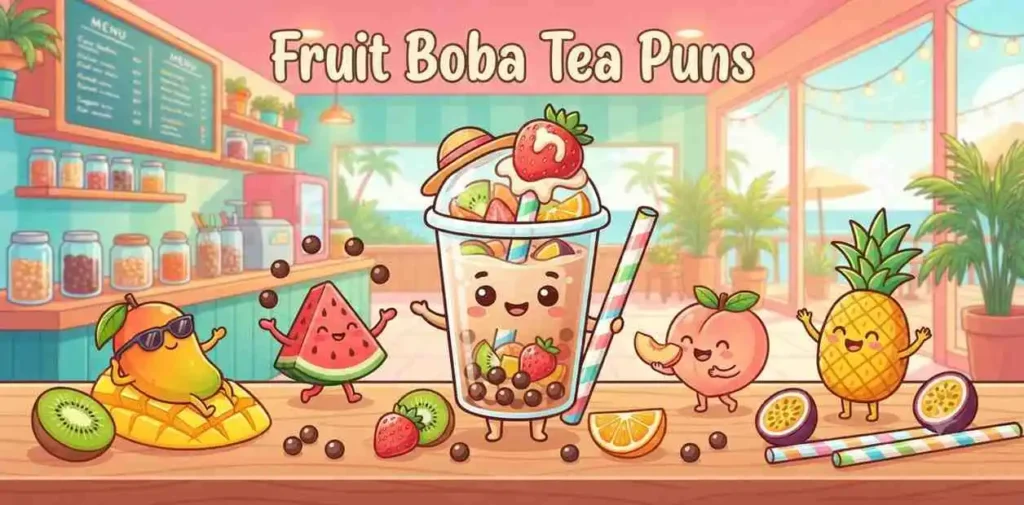 Fruit boba tea character
