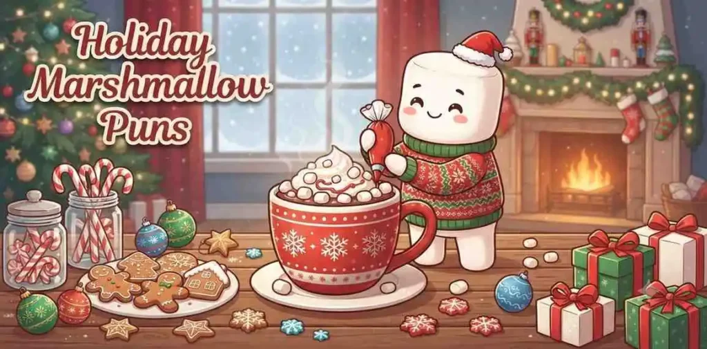 Festive marshmallow holiday celebration