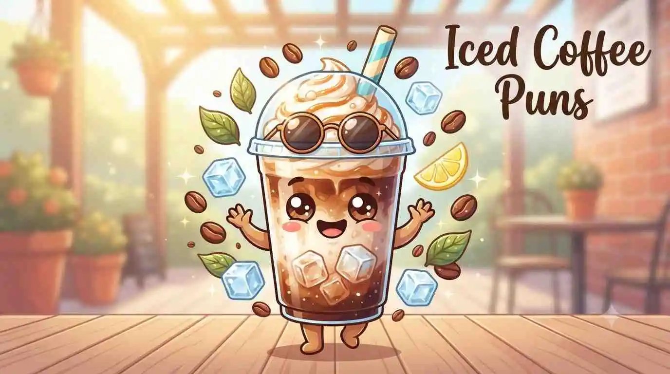 Cute iced coffee character