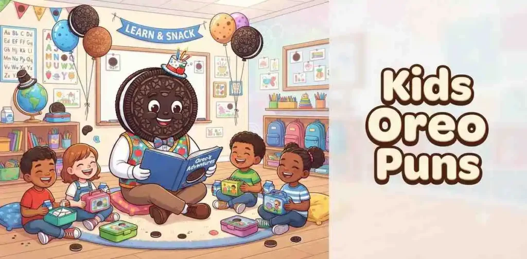 Creamy Oreo cookie smiling