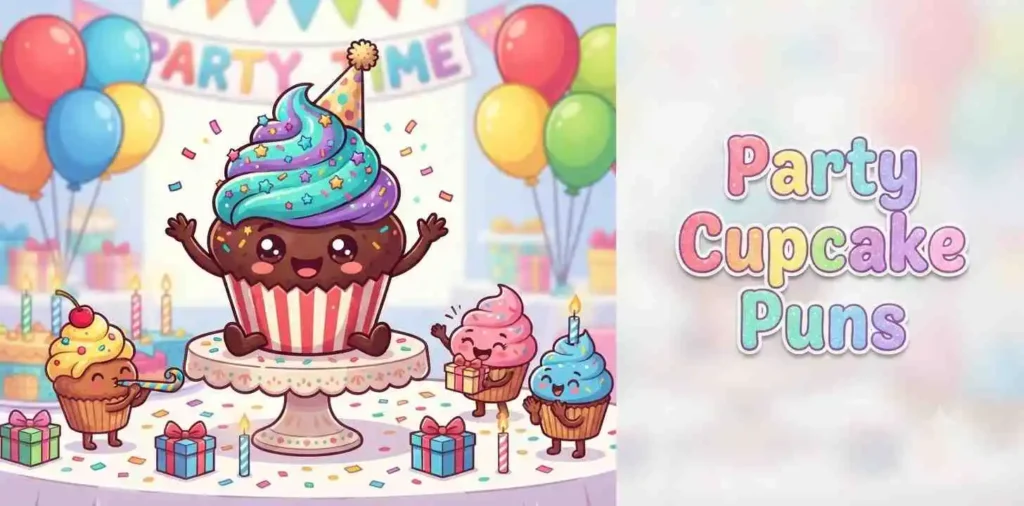 Cupcake party with balloons