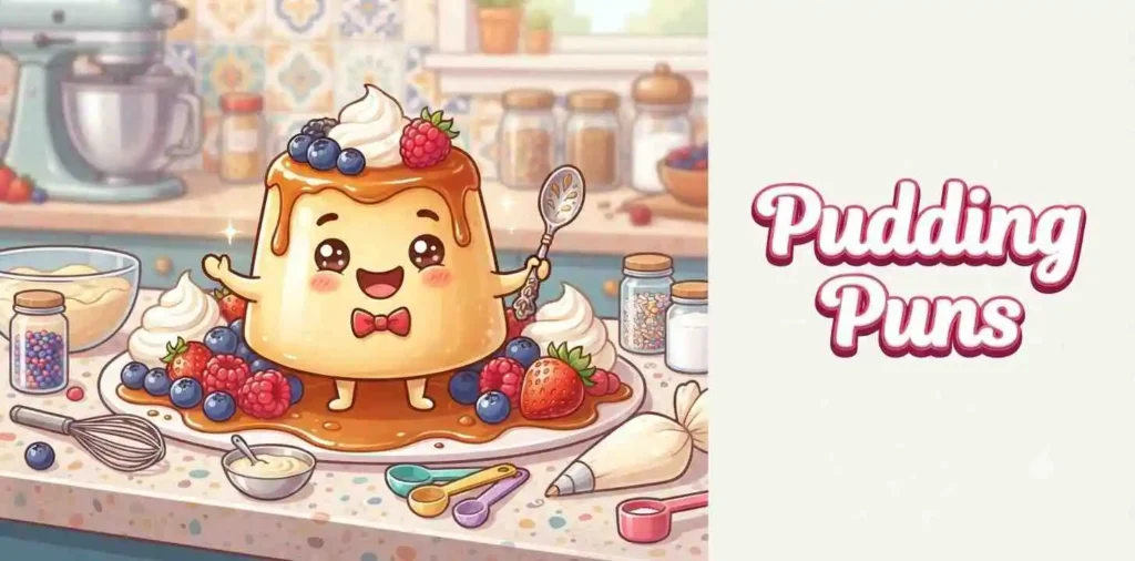 Funny pudding character with spoon