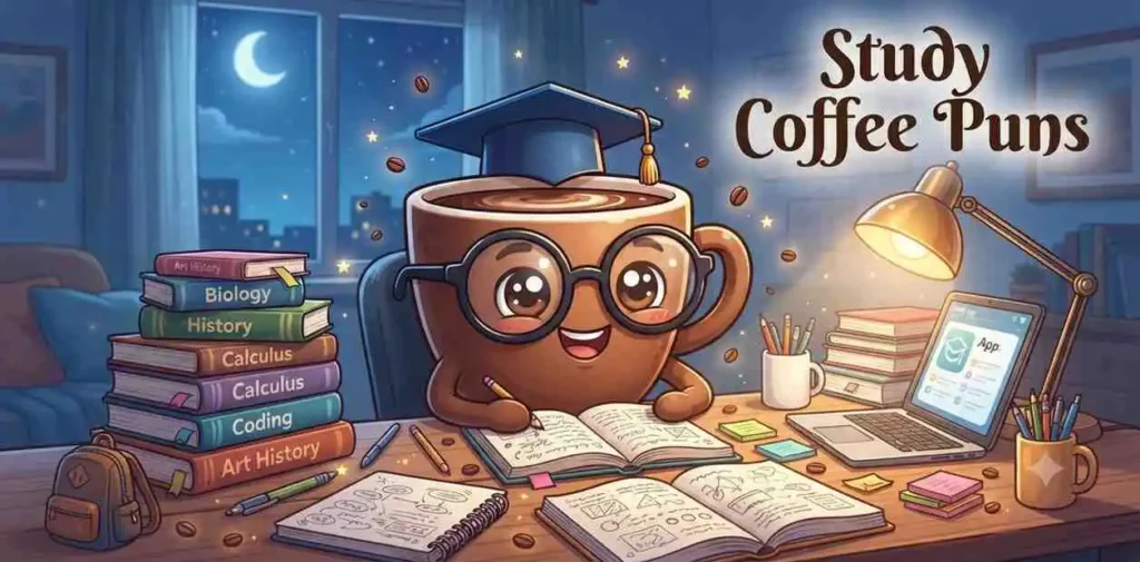 Coffee cup studying with books