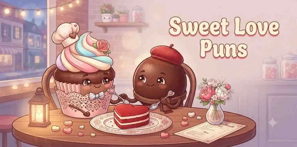 Cute dessert couple sharing love