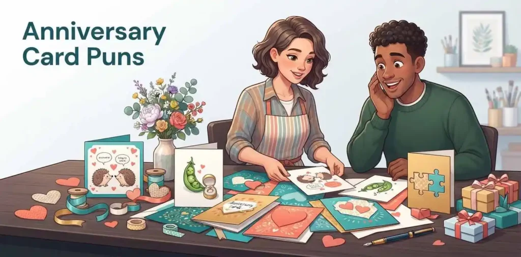 Funny anniversary card wordplay