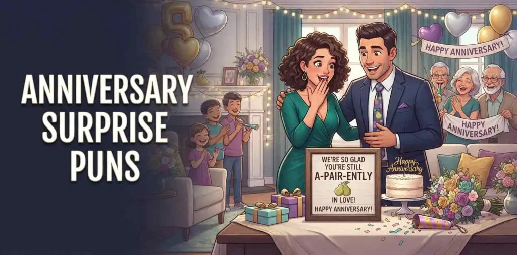 Couple enjoying an anniversary surprise