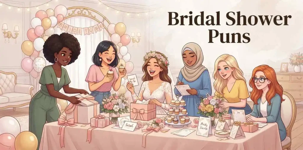 Friends celebrating a bridal shower