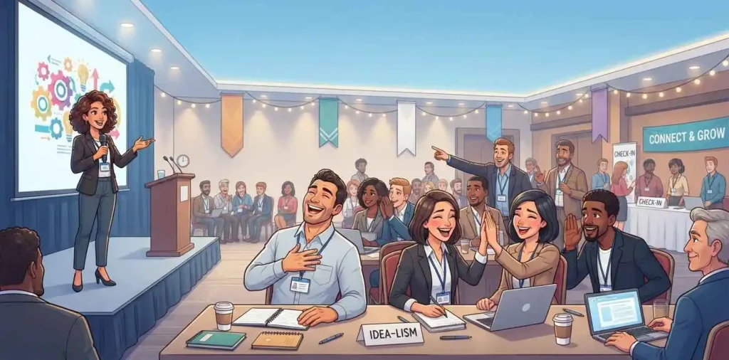 Funny conference event scene