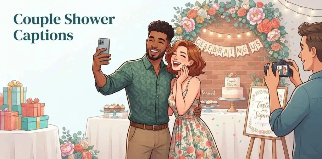 Couple posing at shower party