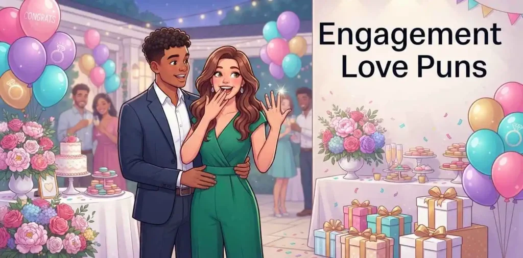 Couple celebrating their engagement