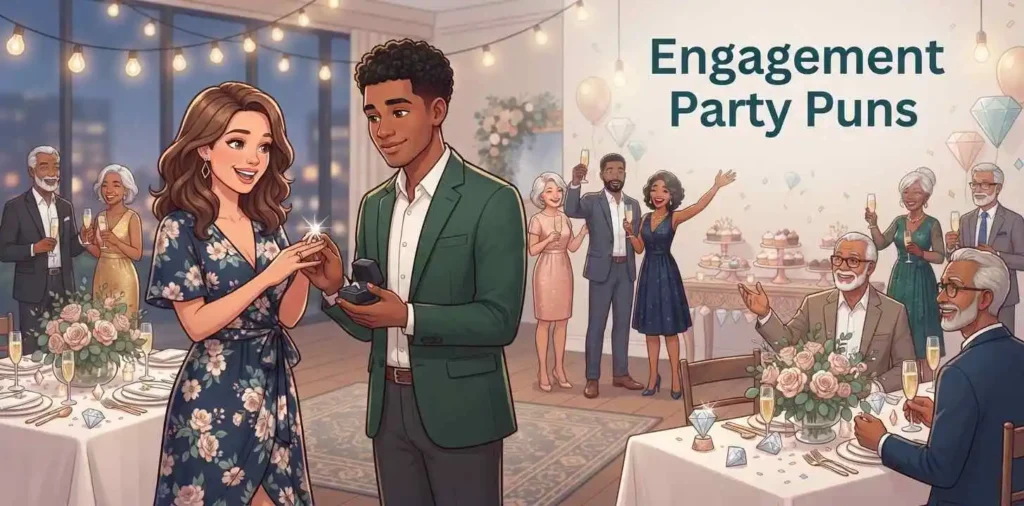 Couple admiring engagement ring