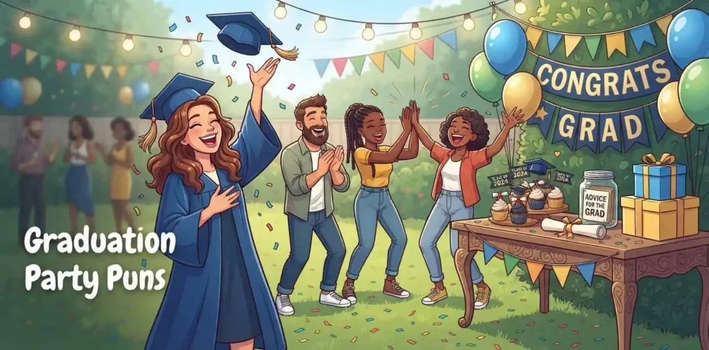 Graduates celebrating a party