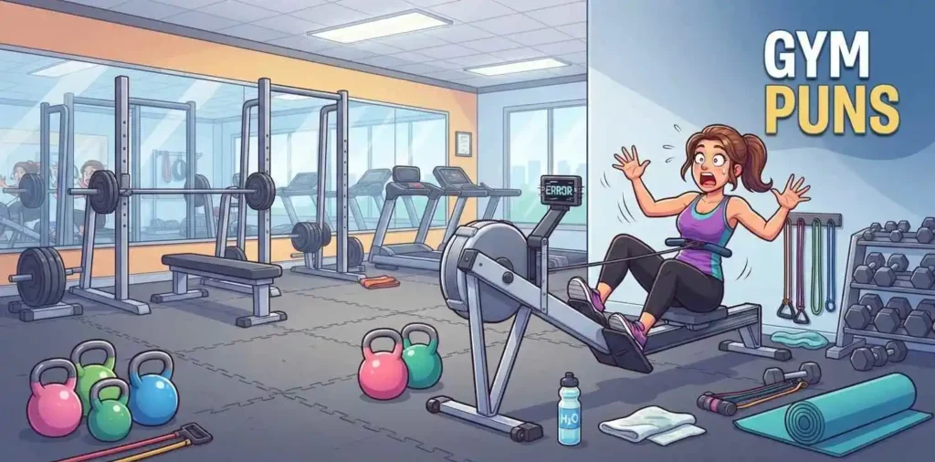 Funny character working out