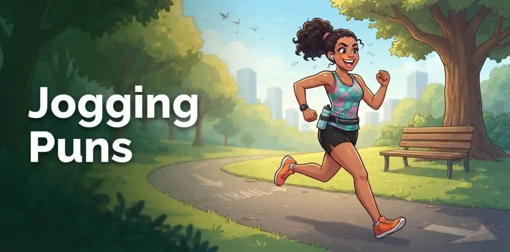 Funny person jogging outdoors