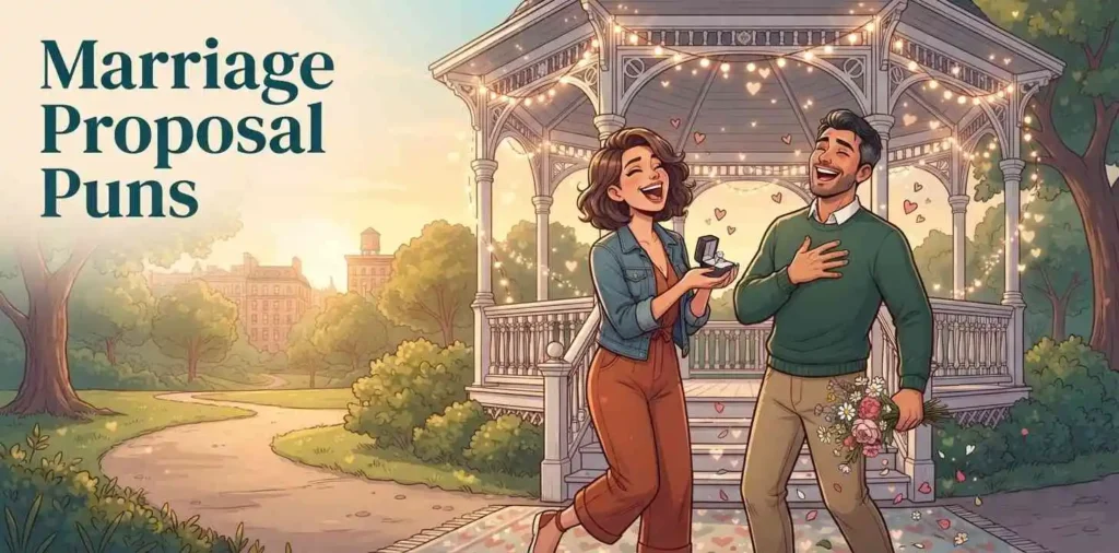 Couple celebrating a funny proposal