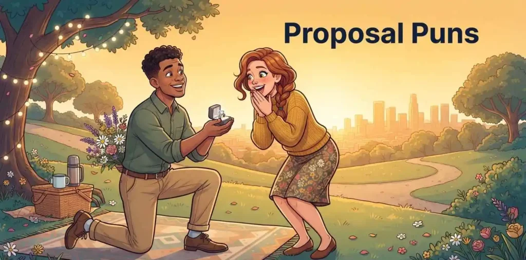 Funny couple during marriage proposal