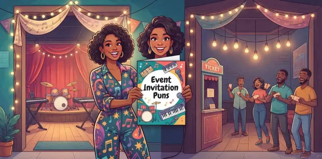 Funny concert invitation illustration