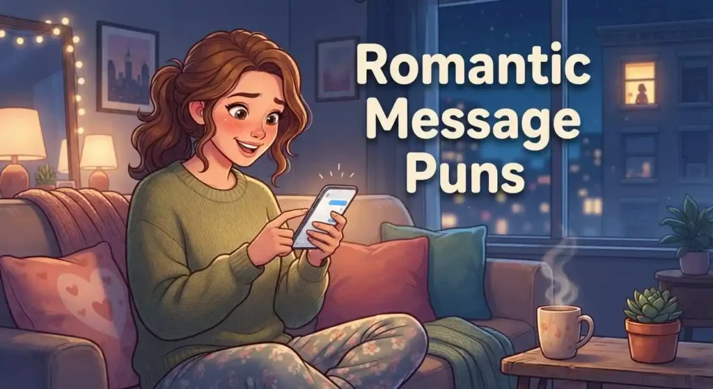 Couple texting romantic messages