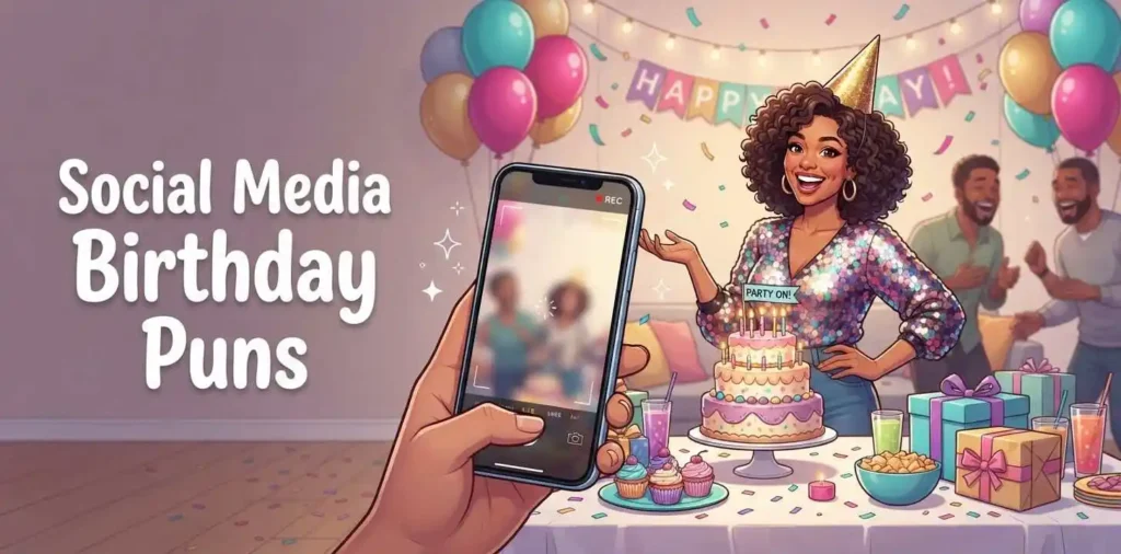 Birthday party social media post
