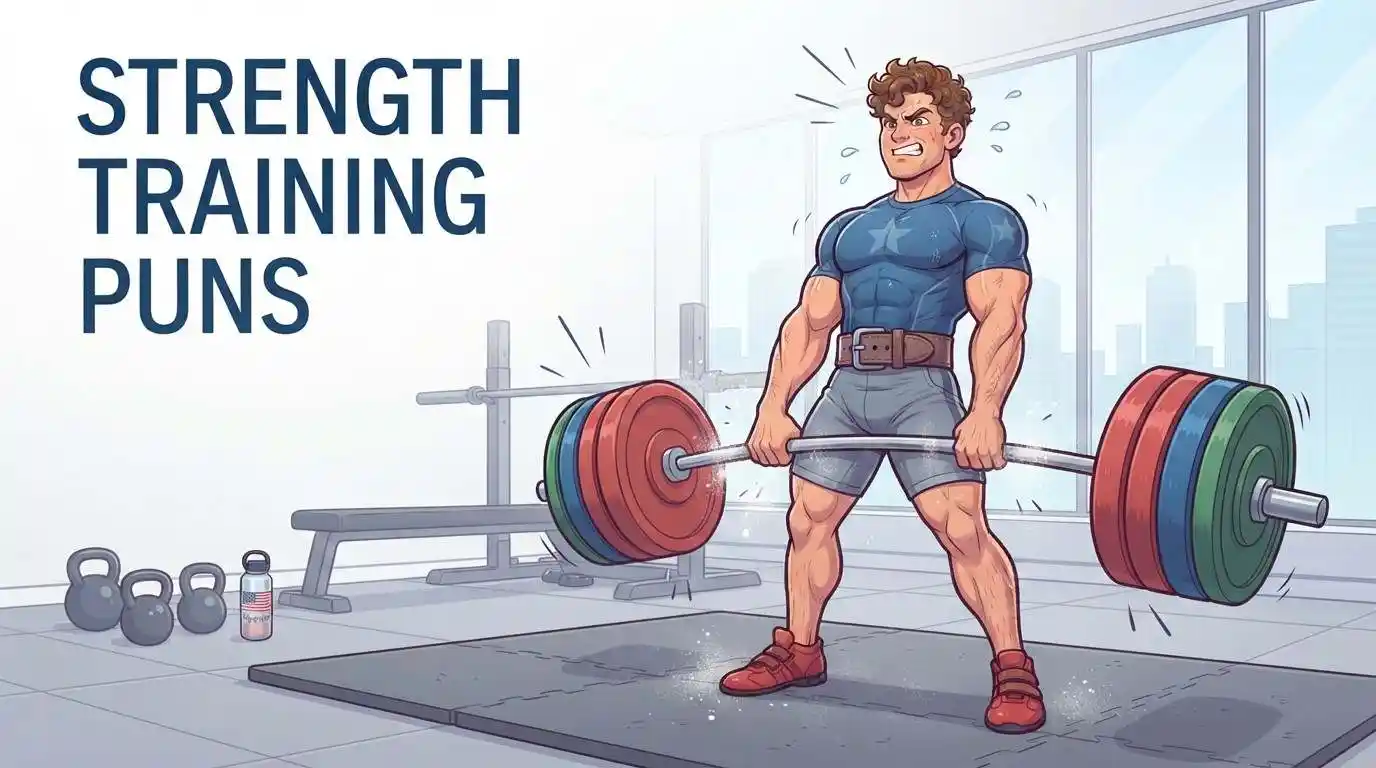 Funny strength training gym scene