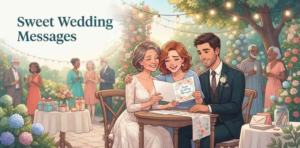 Sweet wedding message card celebration