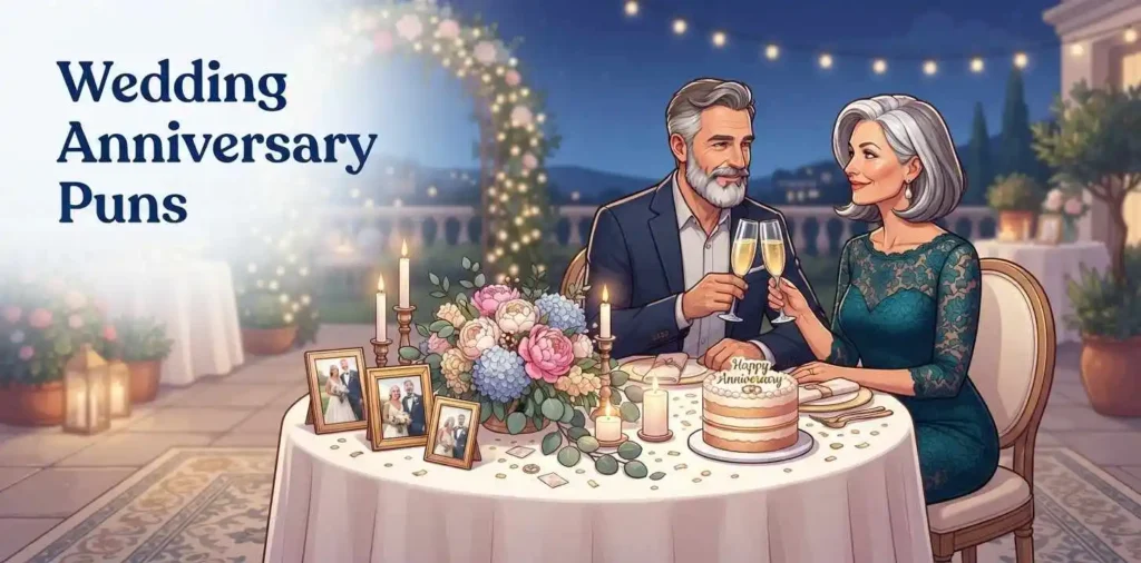 Married couple celebrating wedding anniversary