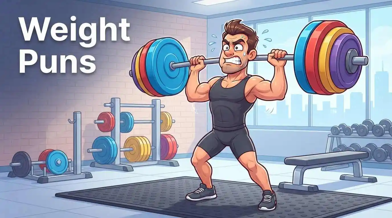 Funny weightlifting character lifting weights