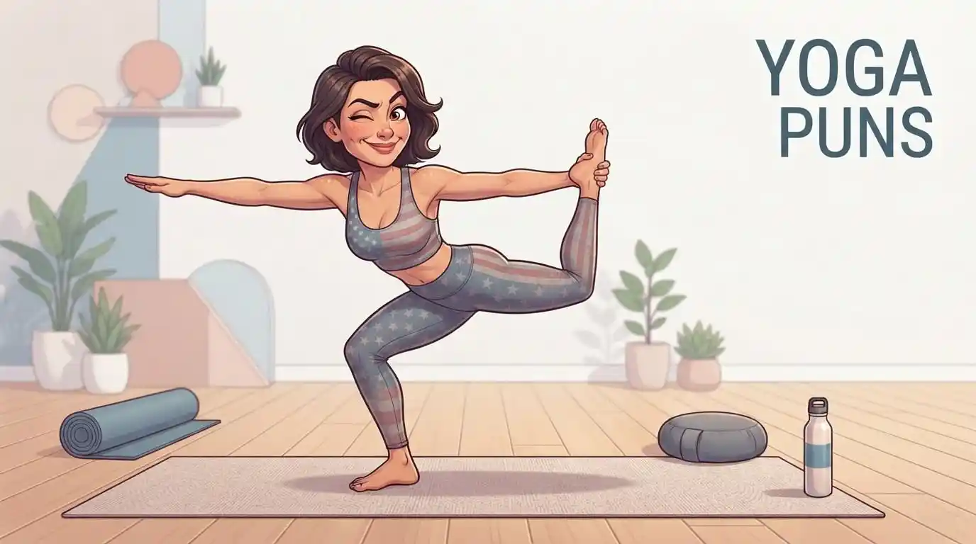 Funny yoga character in pose